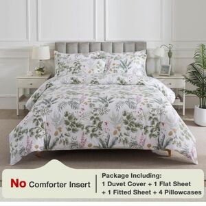 Floral Duvet Cover Queen Size 100% Cotton Reversible Duvet Cover Set with Zipper